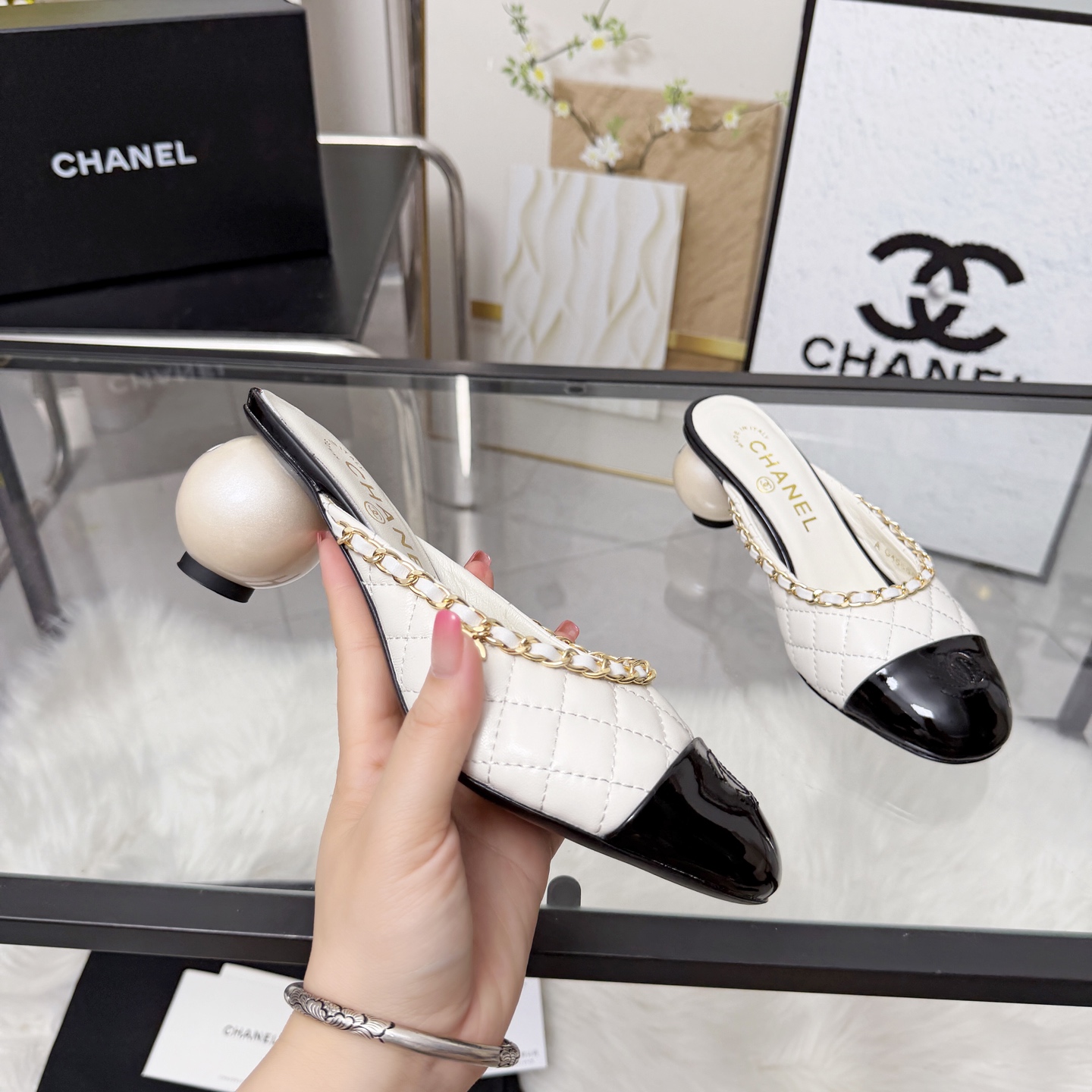 Chanel Style Beige Leather Women's Shoes Lookbook Reference image 1
