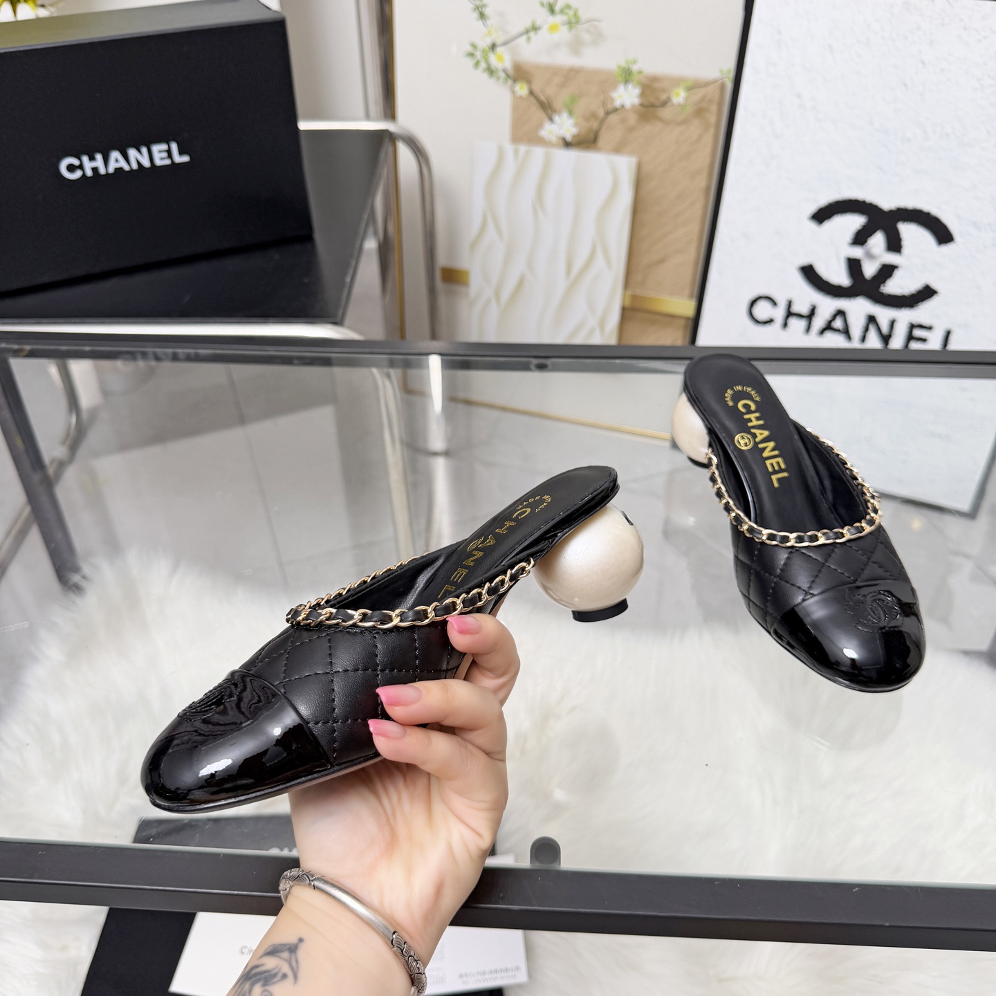 Chanel Style Beige Leather Women's Shoes Lookbook Reference image 2