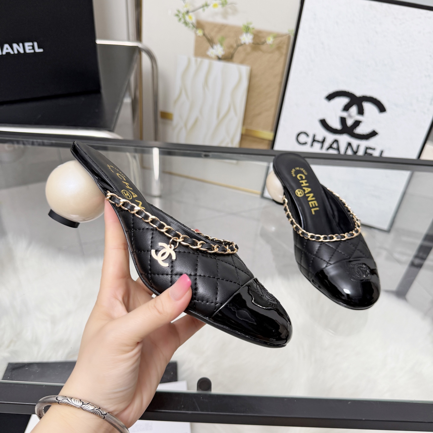 Chanel Style Beige Leather Women's Shoes Lookbook Reference image 1