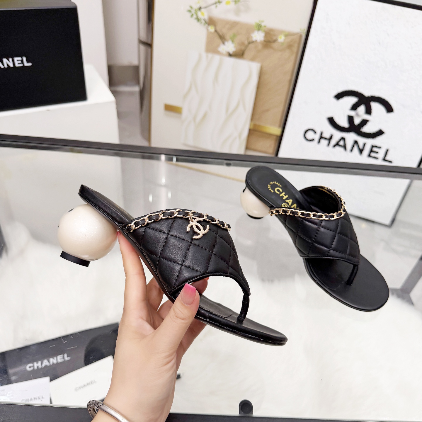 Chanel Style Beige Leather Women's Shoes Lookbook Reference image 1