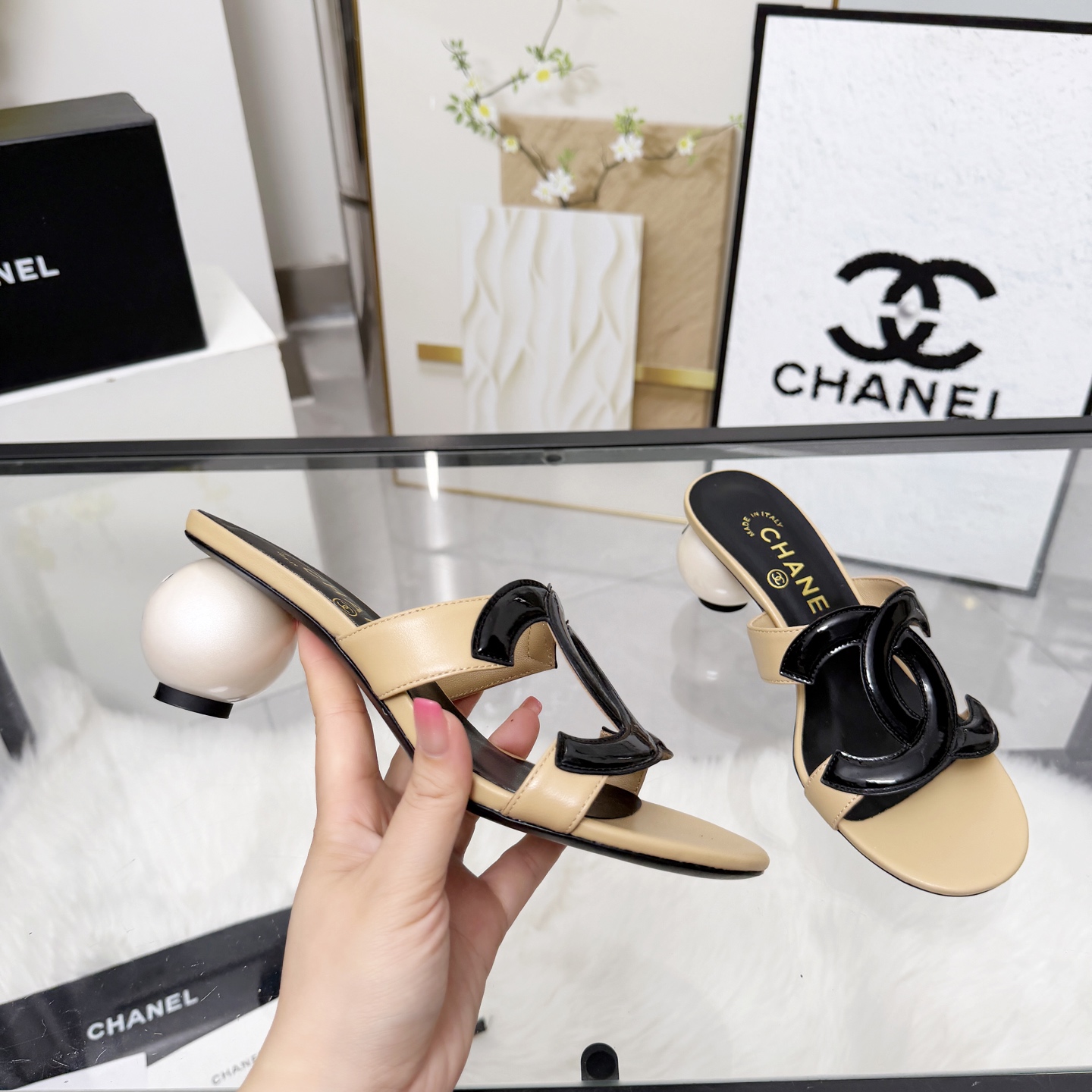 Chanel Style Beige Leather Women's Shoes Lookbook Reference image 1