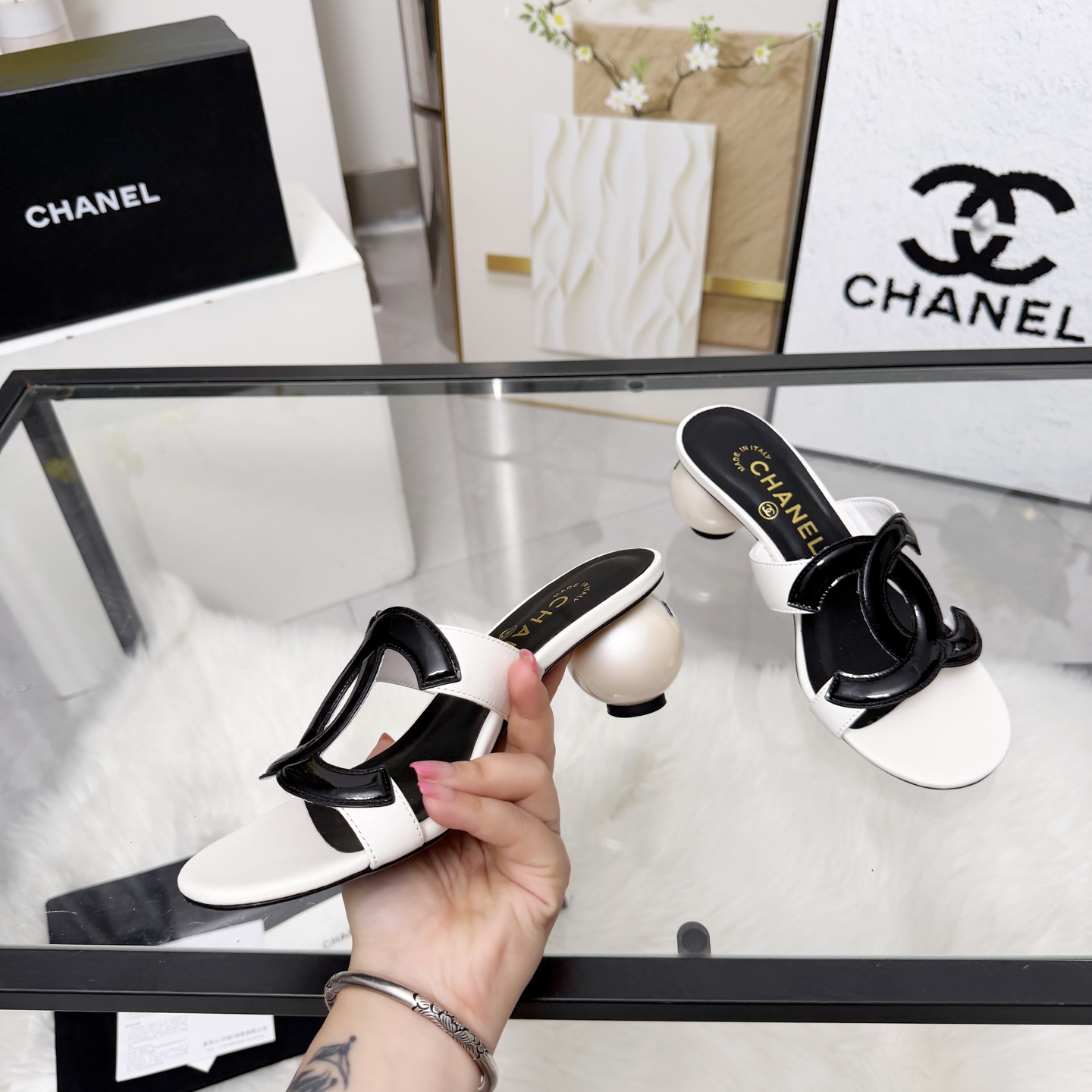 Chanel Style Beige Leather Women's Shoes Lookbook Reference image 2