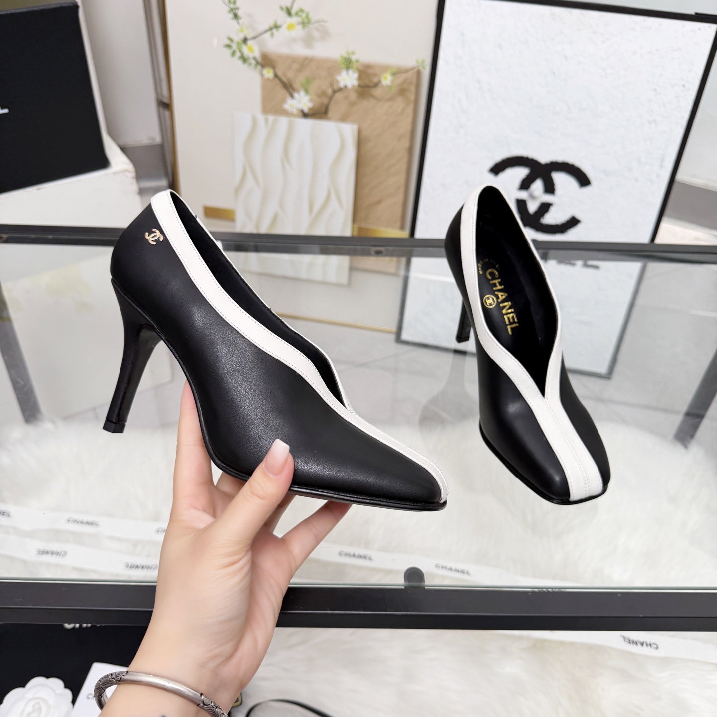 Chanel Style Beige Leather Women's Shoes Lookbook Reference image 1