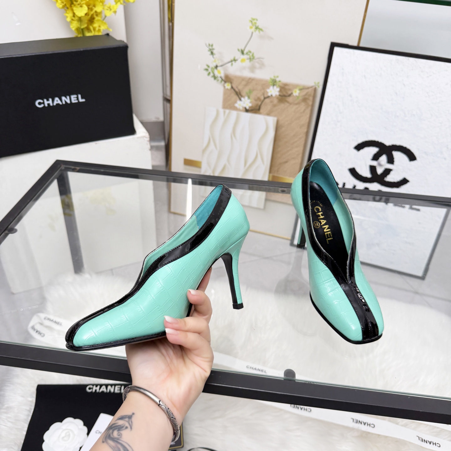 Chanel Style Beige Leather Women's Shoes Lookbook Reference image 2