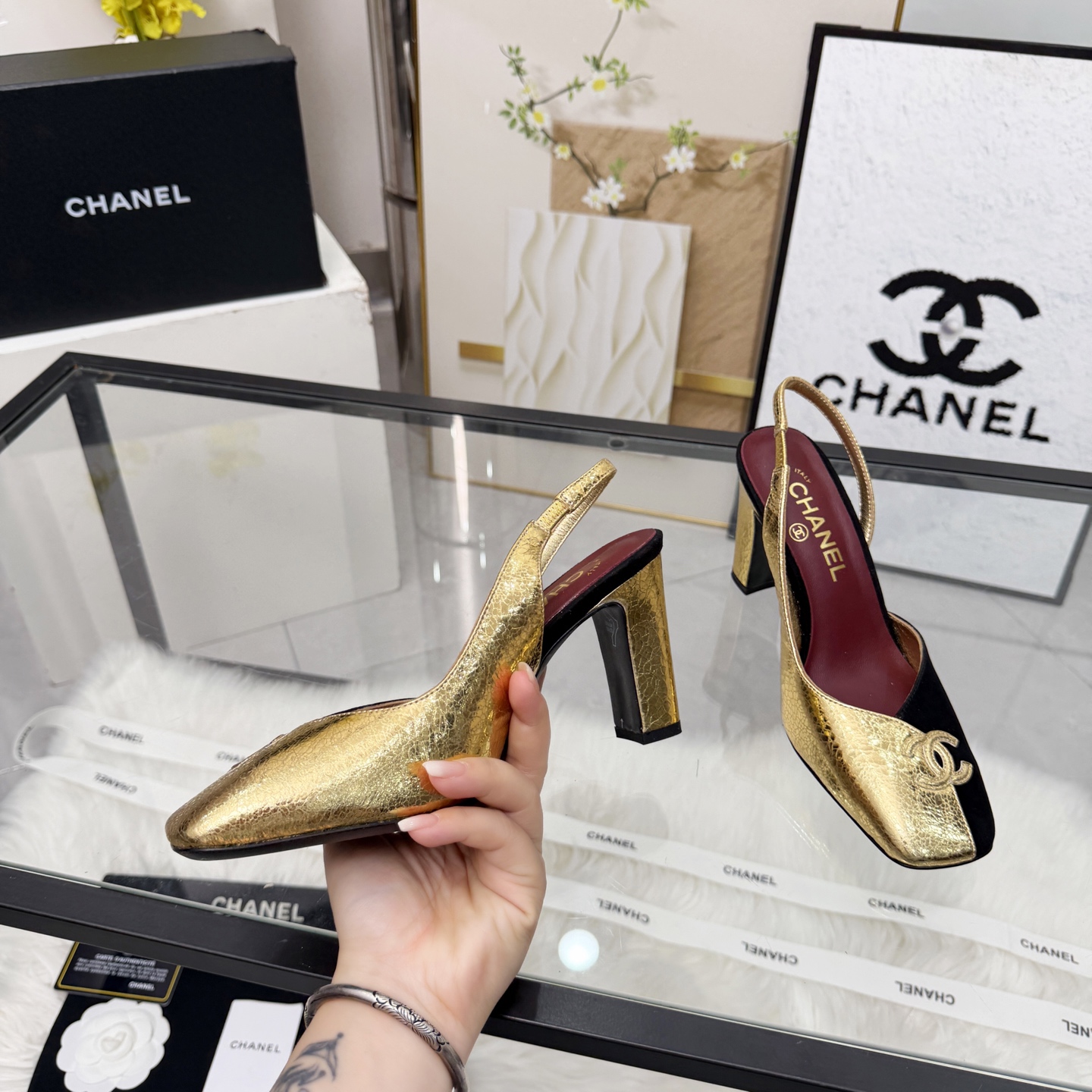 Chanel Style Beige Leather Women's Shoes Lookbook Reference image 2