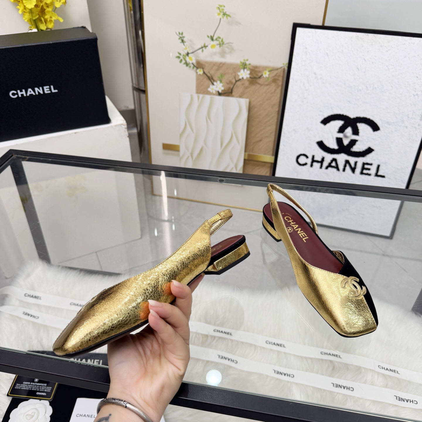 Chanel Style Beige Leather Women's Shoes Lookbook Reference image 2