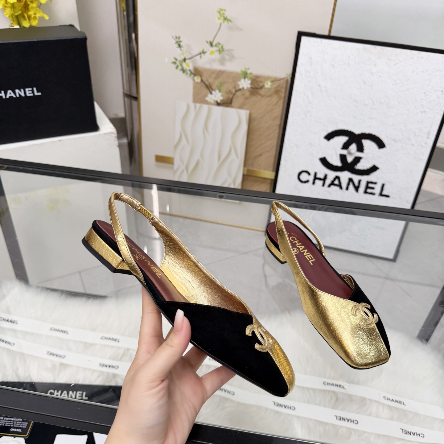 Chanel Style Beige Leather Women's Shoes Lookbook Reference image 1