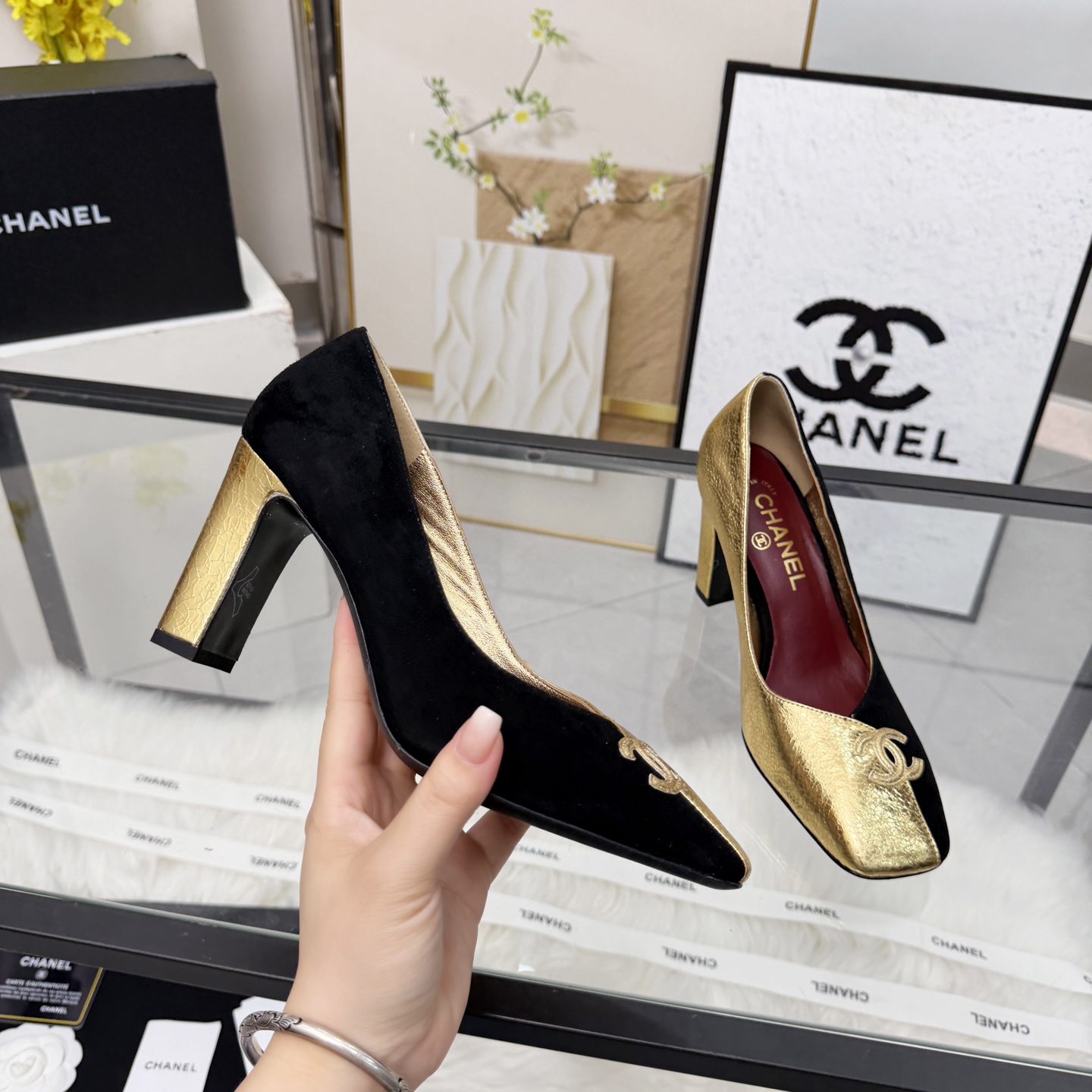 Chanel Style Beige Leather Women's Shoes Lookbook Reference image 1