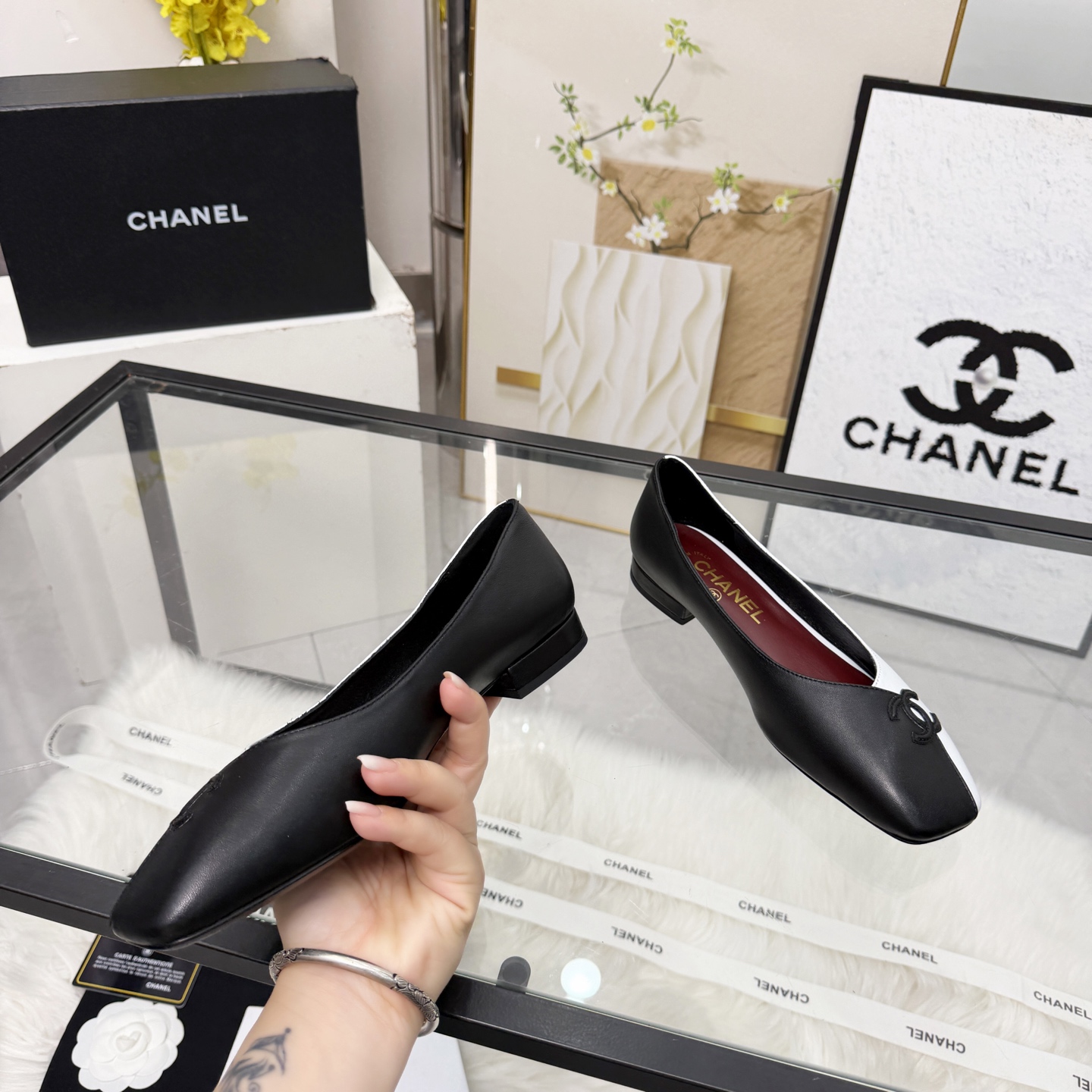 Chanel Style Beige Leather Women's Shoes Lookbook Reference image 2