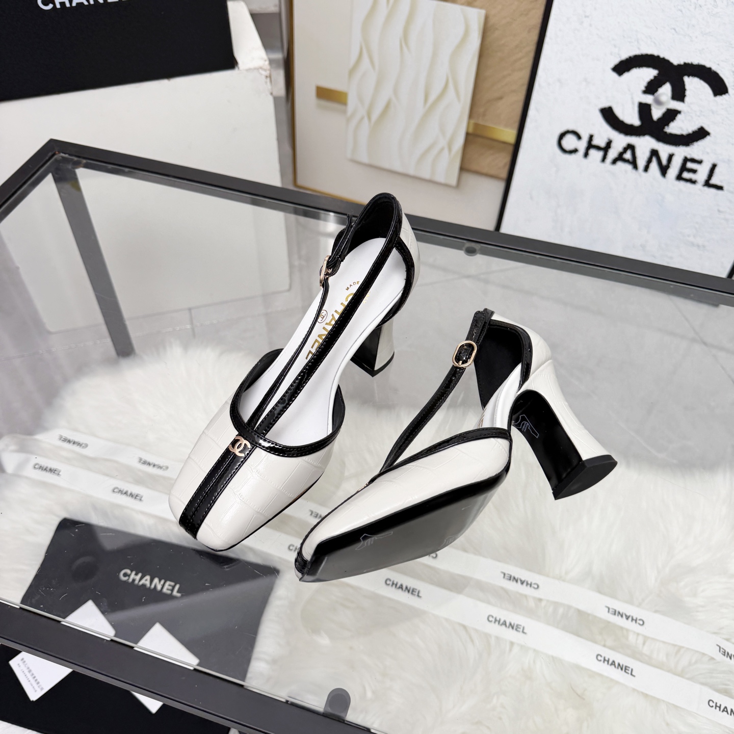Chanel Style Beige Leather Women's Shoes Women's Shoes Women's Shoes detail image 6 from source 784190