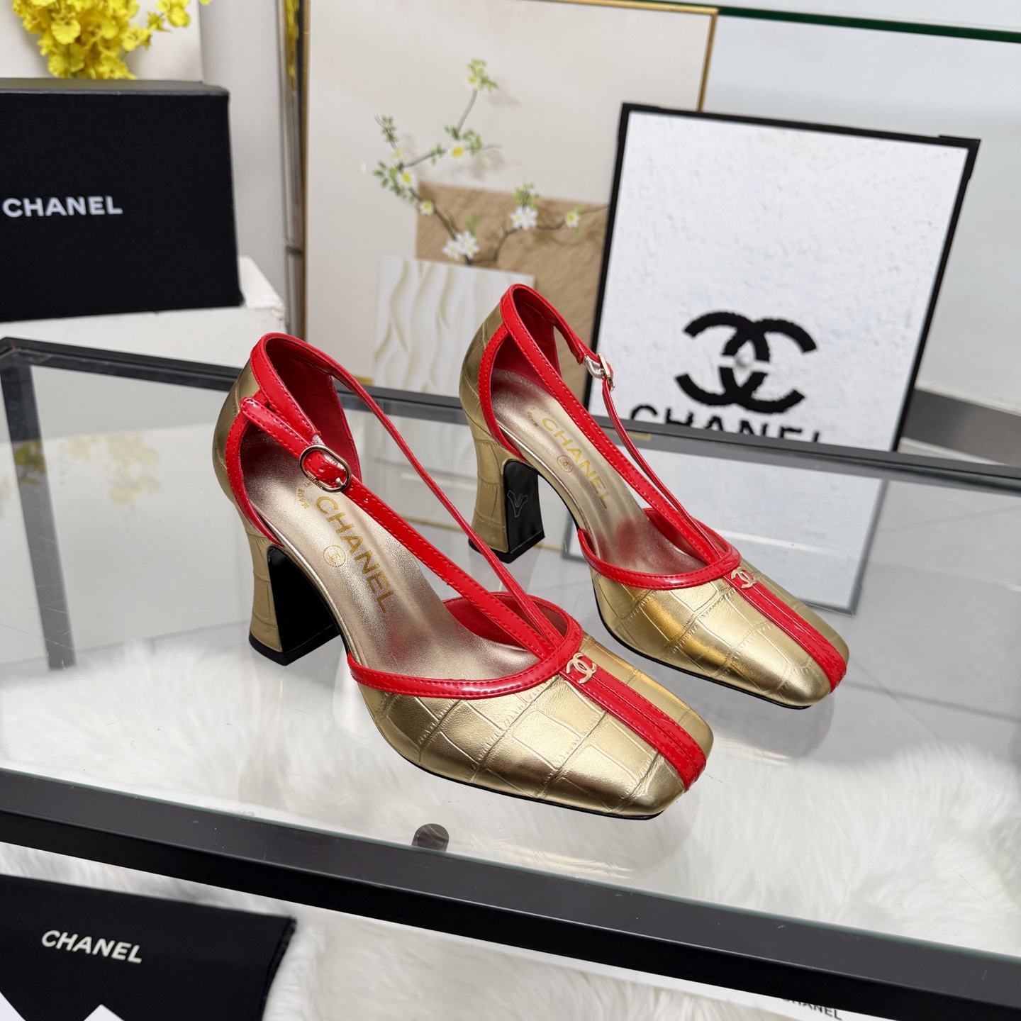 Chanel Style Beige Leather Women's Shoes Women's Shoes Women's Shoes detail image 6 from source 784191
