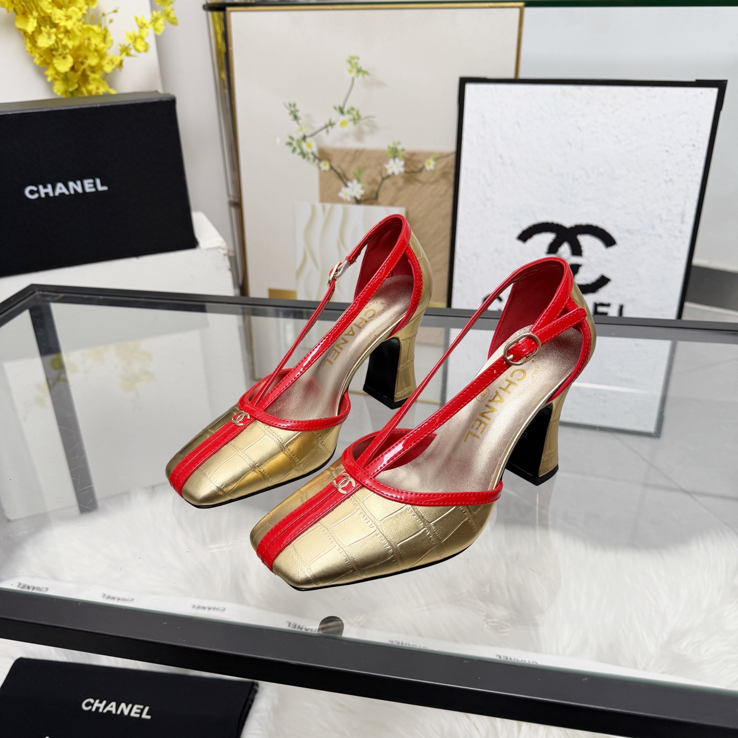 Chanel Style Beige Leather Women's Shoes Women's Shoes Women's Shoes detail image 7 from source 784191