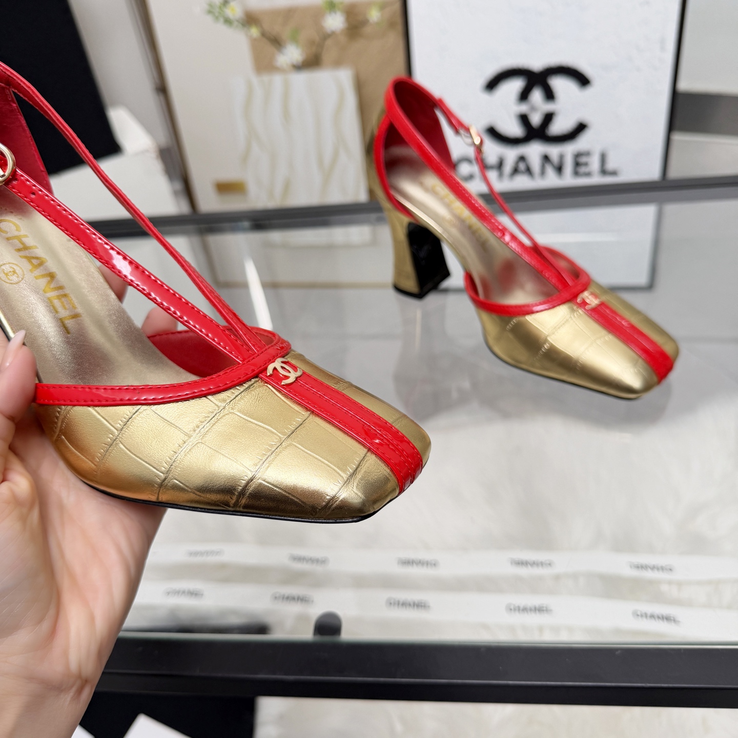 Chanel Style Beige Leather Women's Shoes Women's Shoes Women's Shoes detail image 5 from source 784191