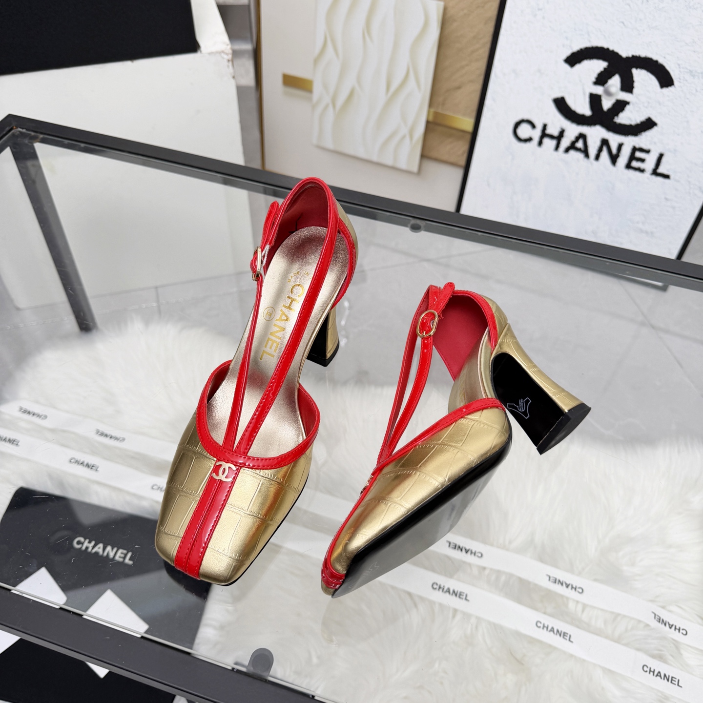 Chanel Style Beige Leather Women's Shoes Women's Shoes Women's Shoes detail image 3 from source 784191