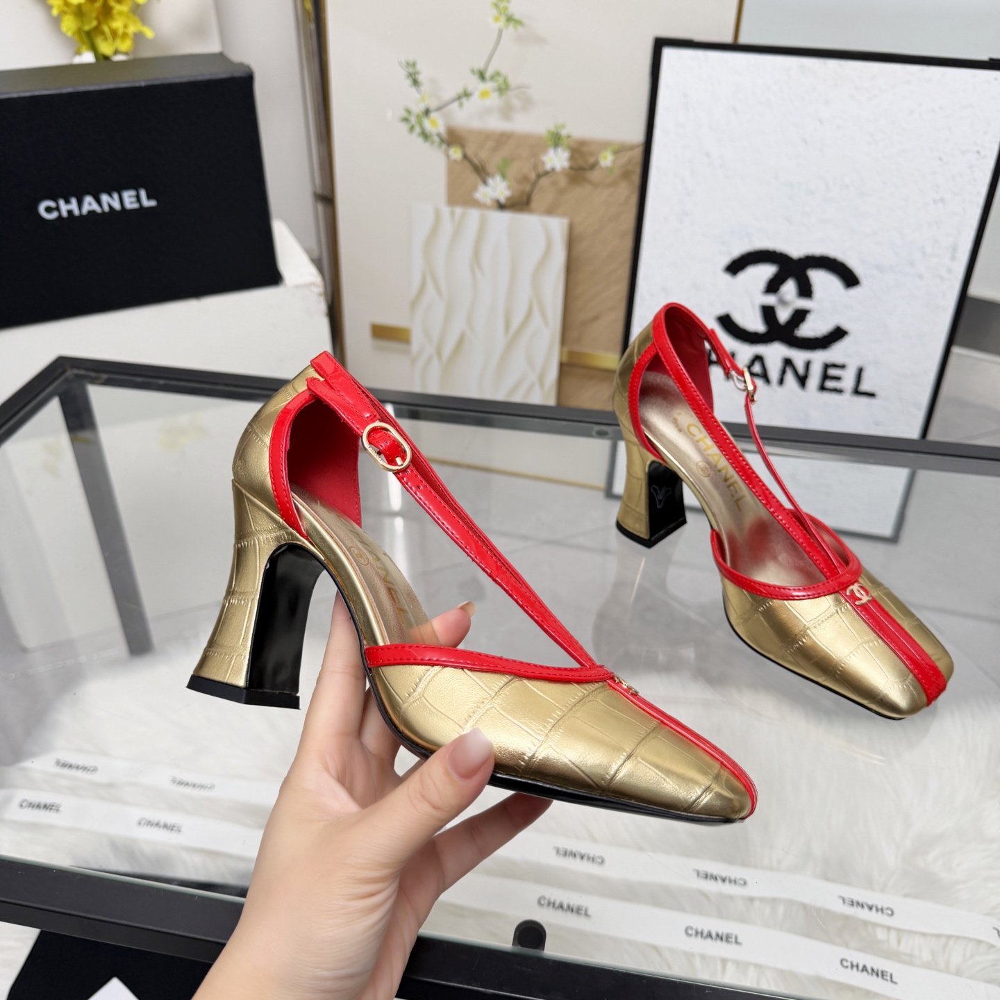Chanel Style Beige Leather Women's Shoes Women's Shoes Women's Shoes detail image 1 from source 784191