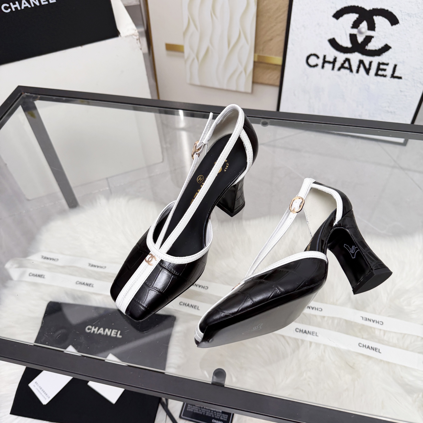 Chanel Style Beige Leather Women's Shoes Women's Shoes Women's Shoes detail image 5 from source 784192