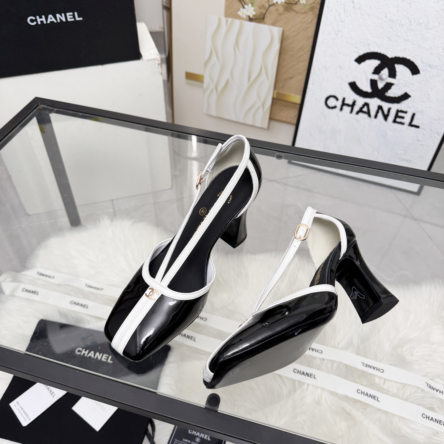 Chanel Style Beige Leather Women's Shoes Women's Shoes Women's Shoes detail image 5 from source 784193