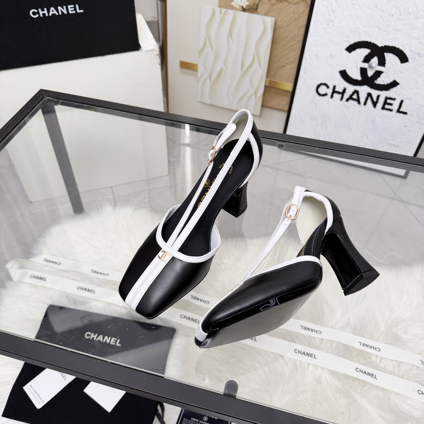 Chanel Style Beige Leather Women's Shoes Women's Shoes Women's Shoes detail image 4 from source 784193