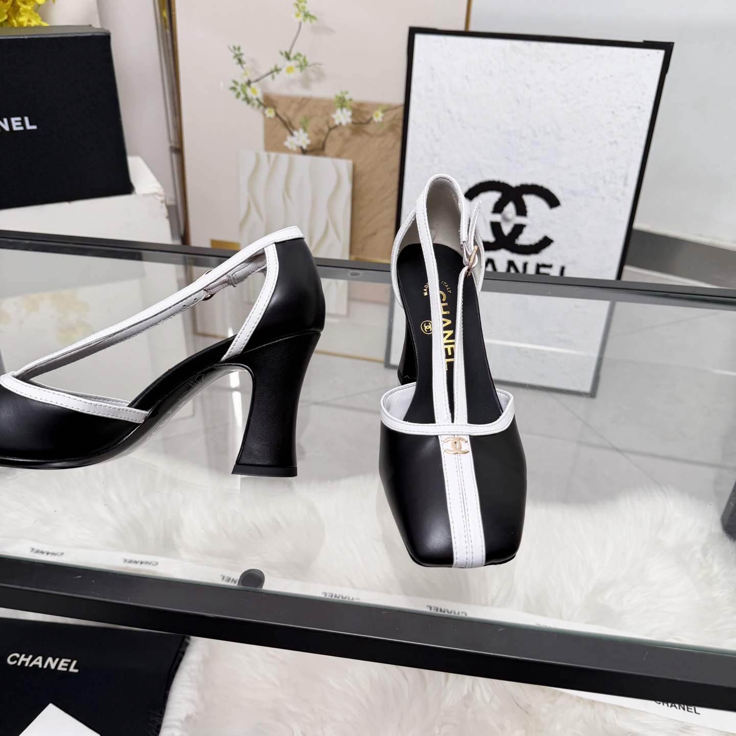 Chanel Style Beige Leather Women's Shoes Women's Shoes Women's Shoes detail image 6 from source 784193