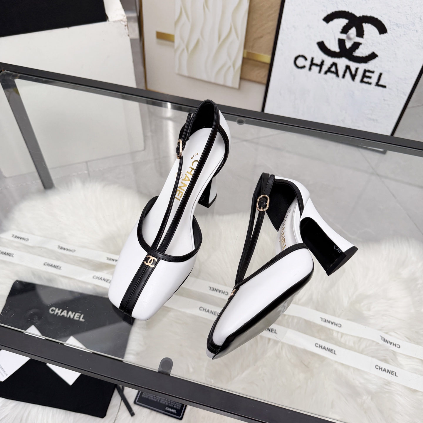 Chanel Style Beige Leather Women's Shoes Women's Shoes Women's Shoes detail image 3 from source 784195