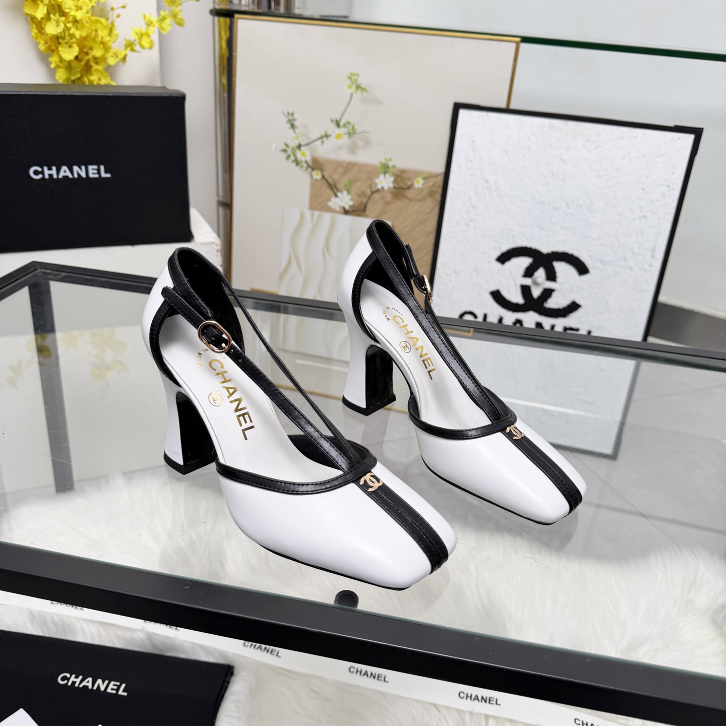 Chanel Style Beige Leather Women's Shoes Women's Shoes Women's Shoes detail image 7 from source 784195