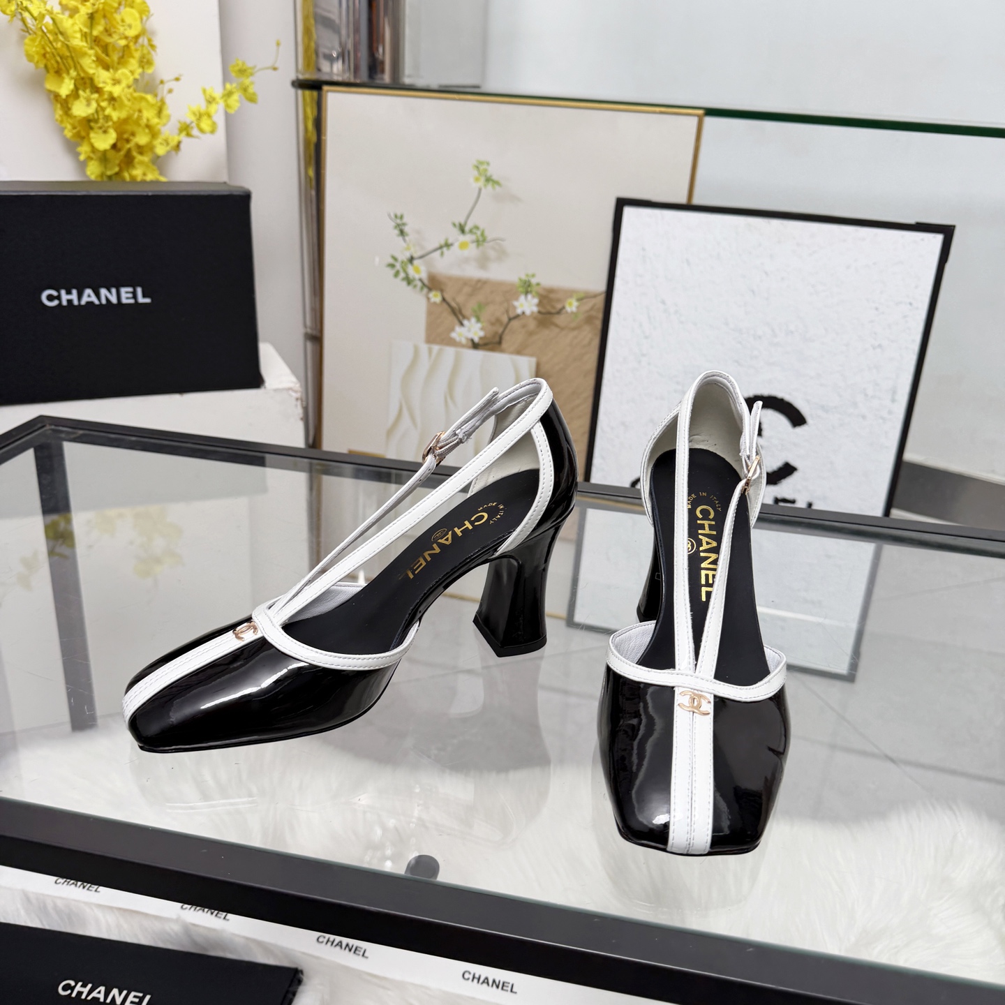 Chanel Style Beige Leather Women's Shoes Women's Shoes Women's Shoes detail image 6 from source 784196