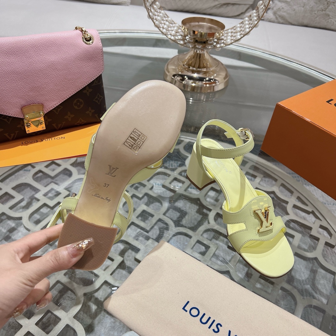 Louis Vuitton 2025 Spring/Summer Leather Heeled Sandals with Block Heel 10 i1719118537 2644 1