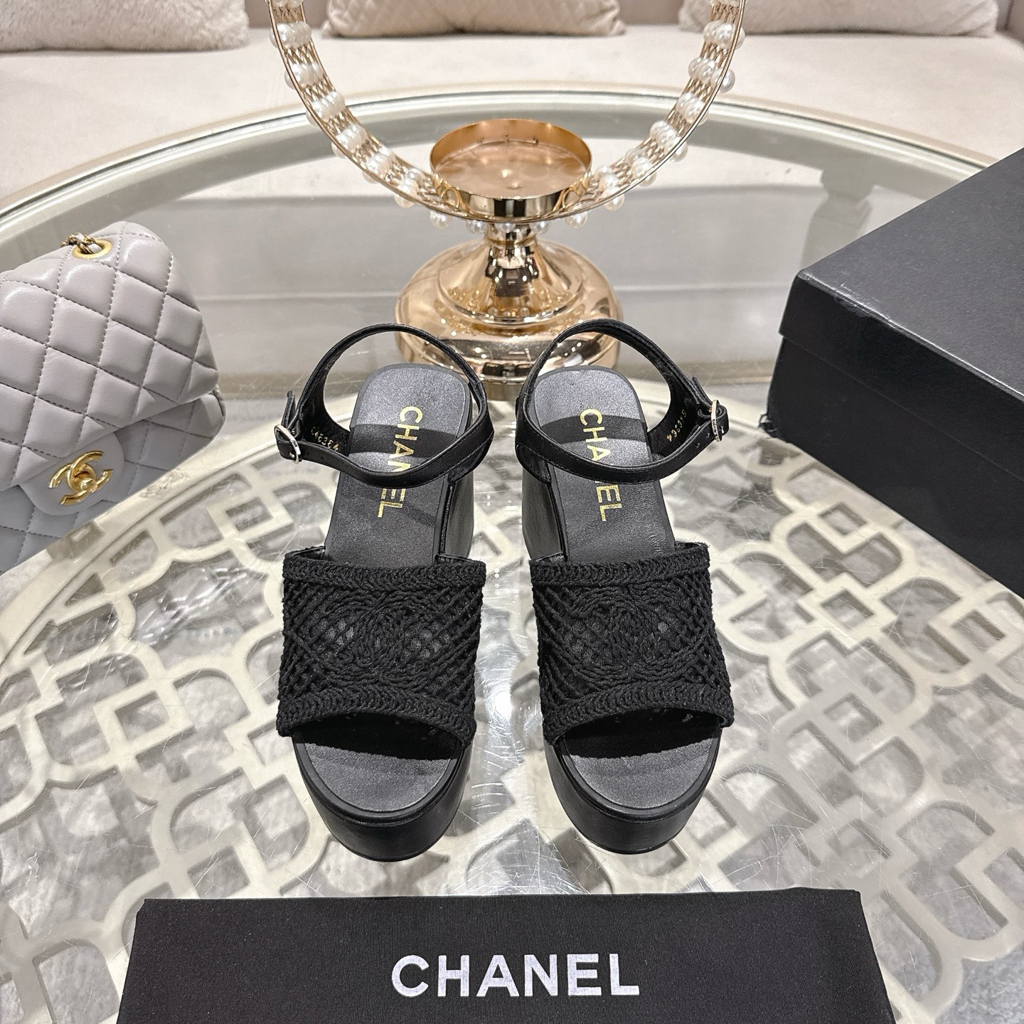 Chanel 2025 Woven Wedge Sandals with Embroidered Logo - Chic & Versatile 3 i1742904920858 4070 0 0