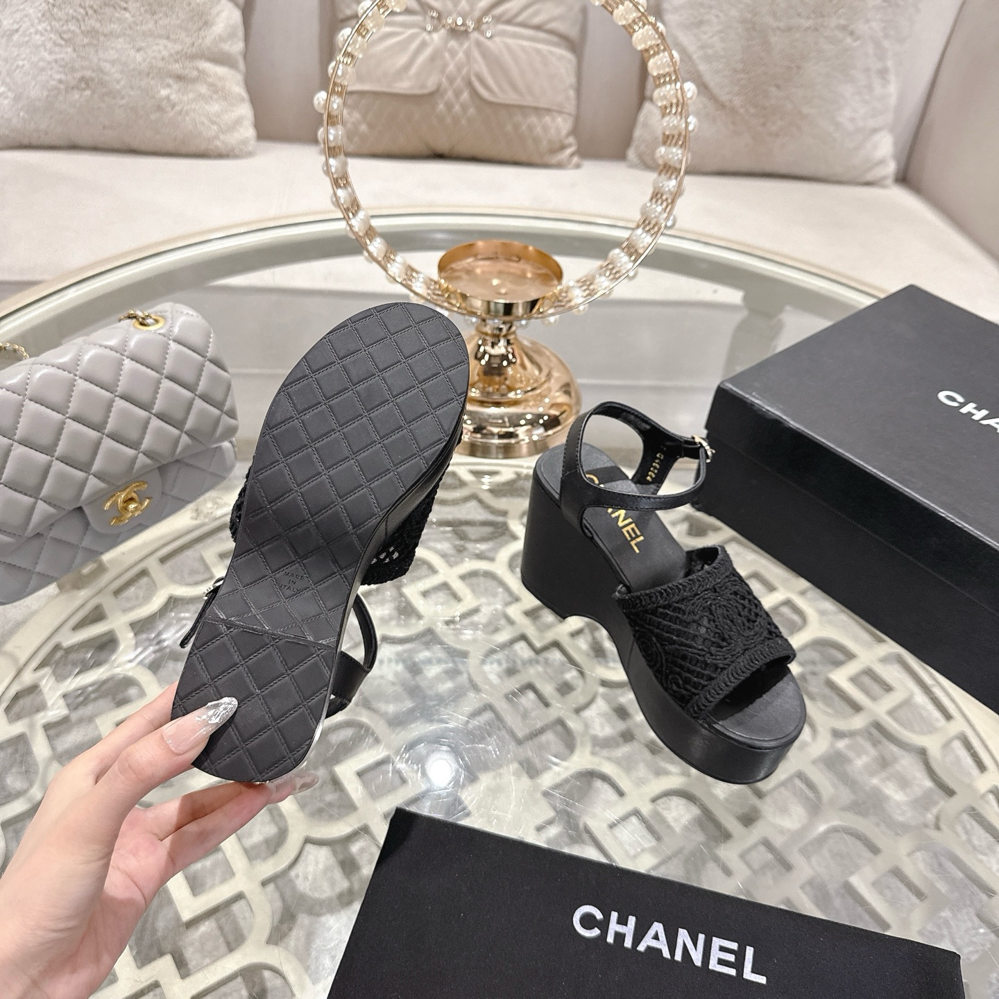 Chanel 2025 Woven Wedge Sandals with Embroidered Logo - Chic & Versatile 10 i1742904920858 8933 0 8