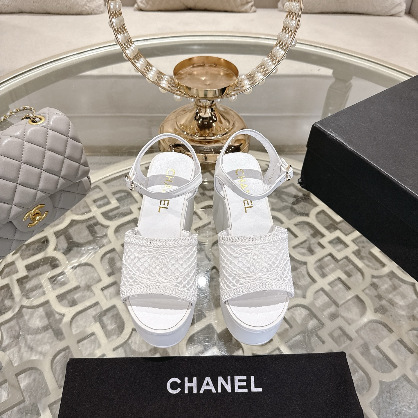 Chanel 2025 Woven Wedge Sandals with Embroidered Logo - Stylish & Versatile 3 i1742904942717 1628 0 0