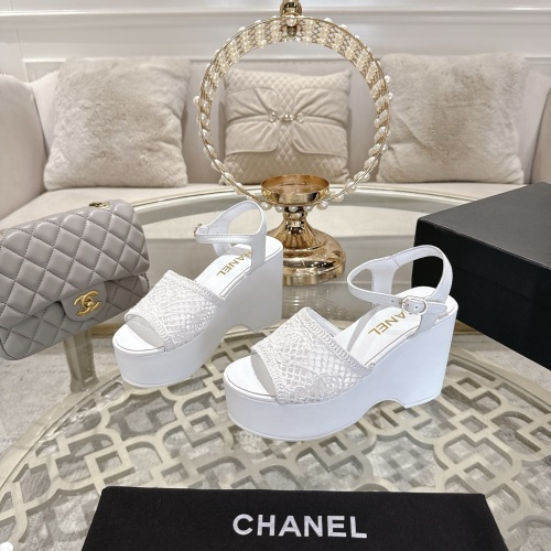Chanel 2025 Woven Wedge Sandals with Embroidered Logo - Stylish & Versatile 14 Chanel 2025 Woven Wedge Sandals with Embroidered Logo - Stylish & Versatile