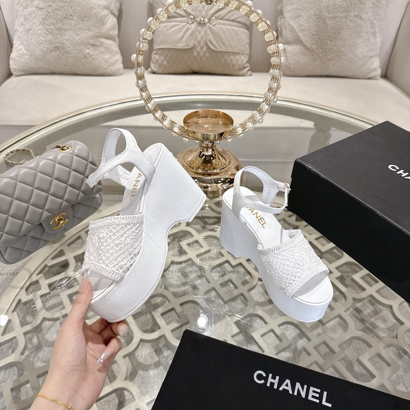 Chanel 2025 Woven Wedge Sandals with Embroidered Logo - Stylish & Versatile 5 i1742904944077 4813 0 3