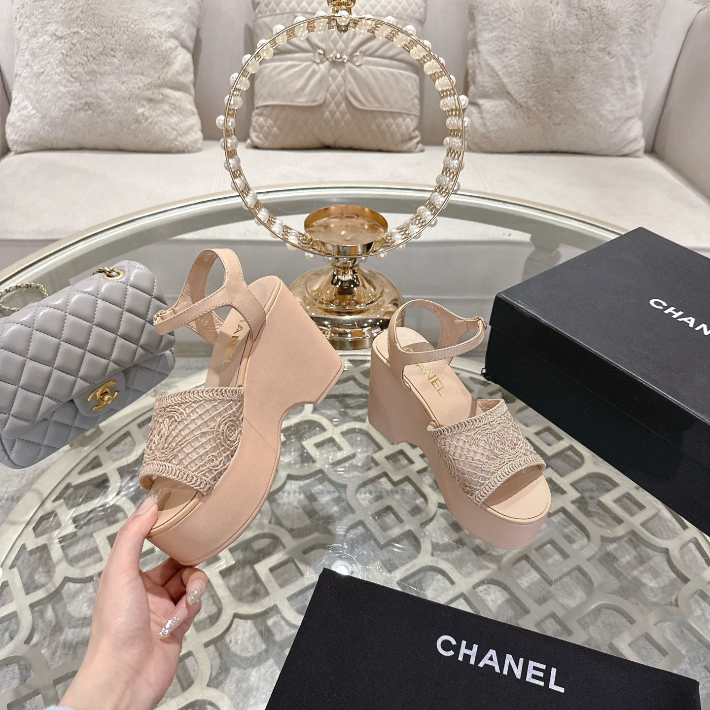 Chanel 2025 Woven Wedge Sandals with Embroidered Logo Accents 5 i1742904965369 8332 0 3