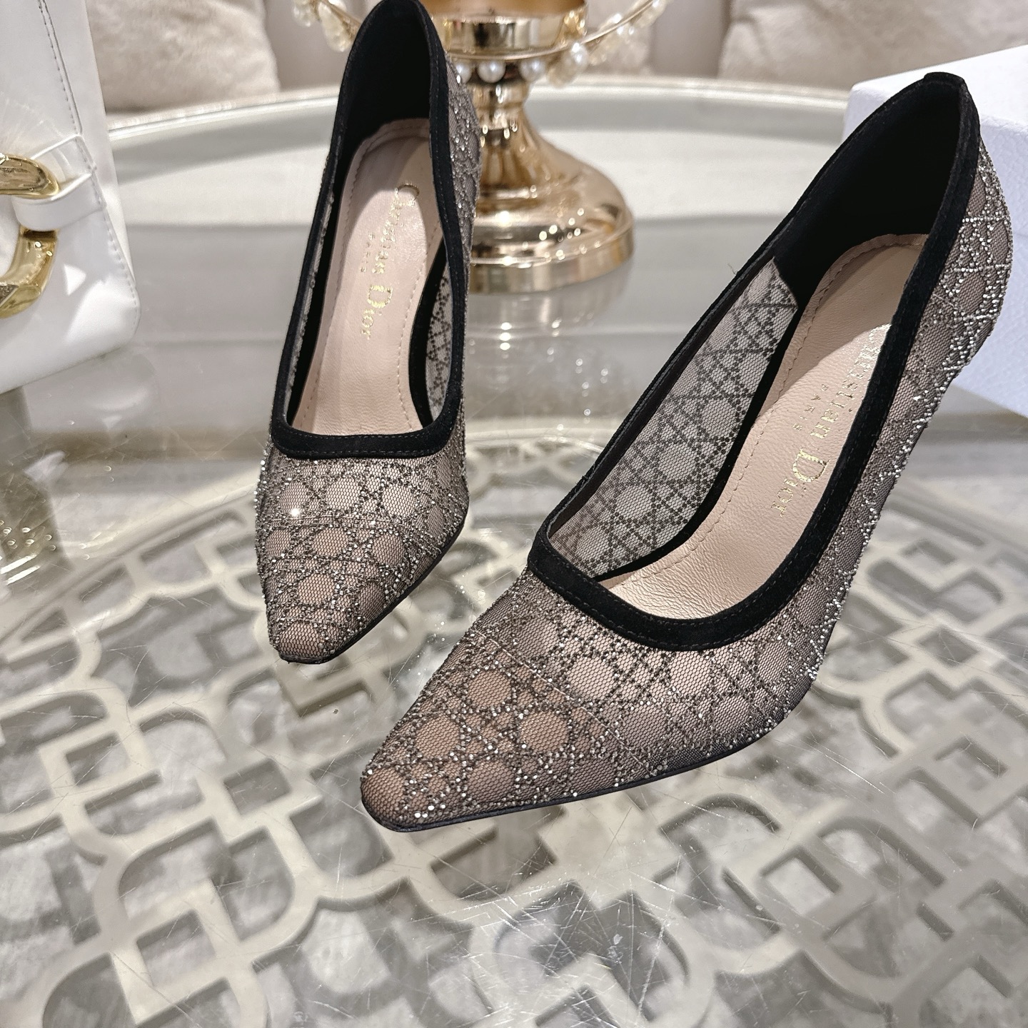 Dior Heeled Pointed-toe Pumps with Rhinestone Embellishments 9 i1742965967451 1097 0 7