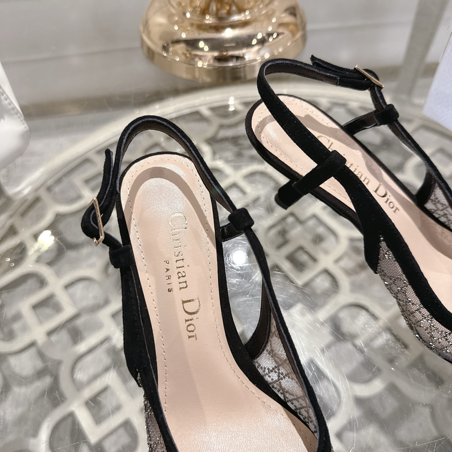 Dior Slingback Pumps Embellished Rhinestones, Black Technical Fabric,6.5cm Heel 8 i1742967194303 9707 0 6