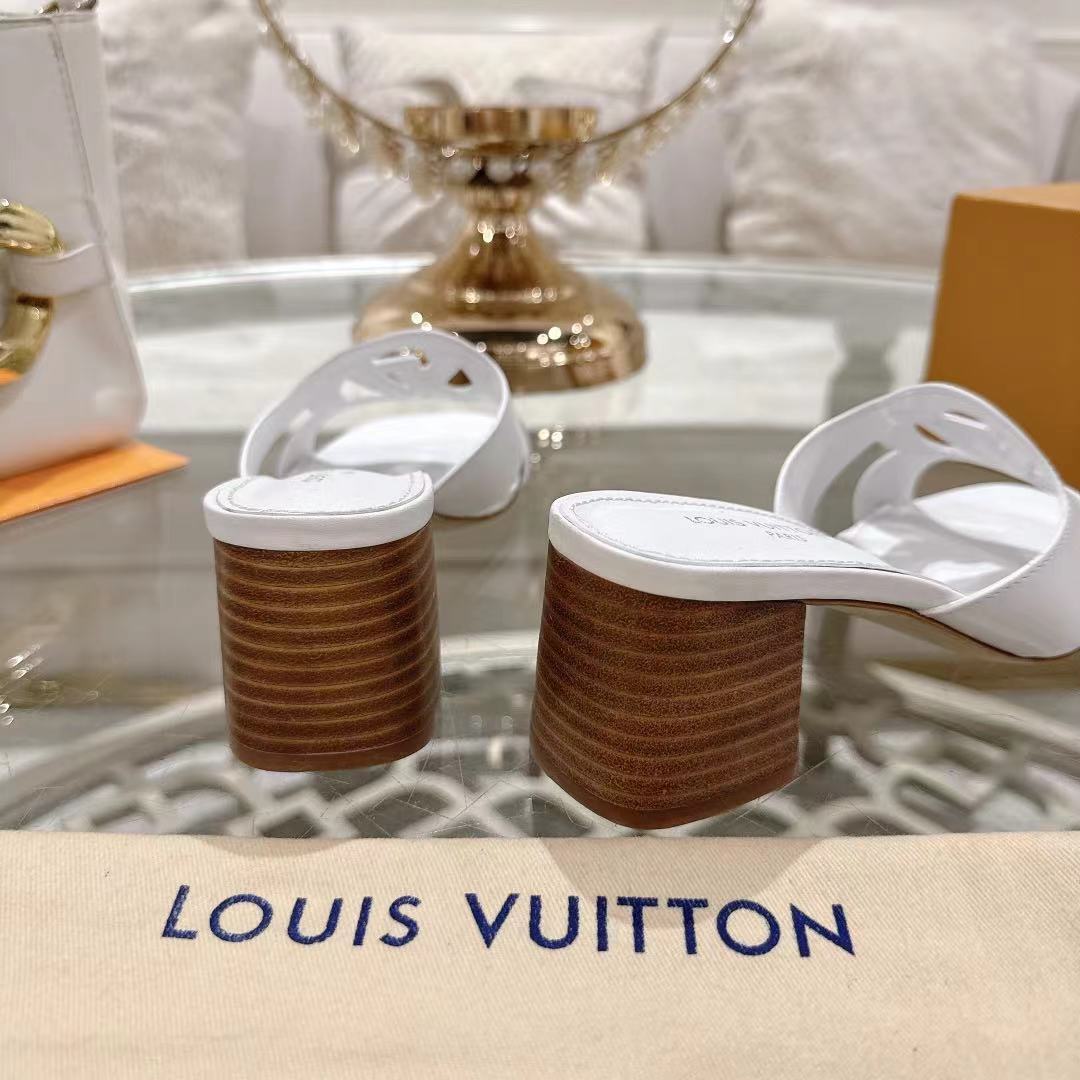 Louis Vuitton 2025 Spring/Summer White Leather Heeled Sandals - Stylish & Chic 9 i1743059860341 5845 0 7