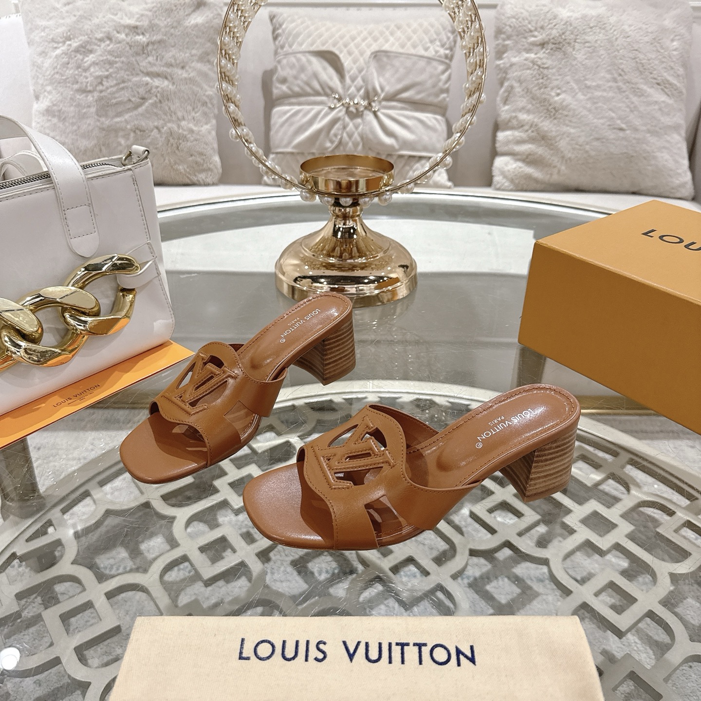 Louis Vuitton 2025 Spring/Summer Heeled Sandals in Brown Leather 2 i1743060000561 4855 0 2