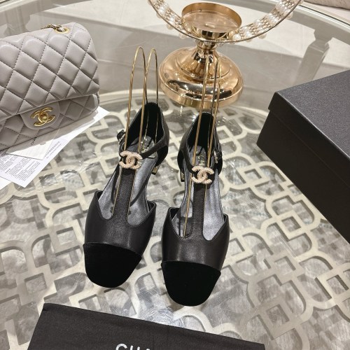 Chanel Women's Black Leather T-Strap Pearl CC Logo Mary Jane Shoes 1 Chanel Women's Black Leather T-Strap Pearl CC Logo Mary Jane Shoes