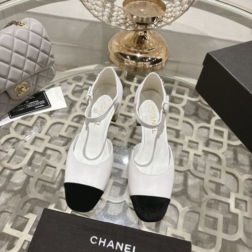 Chanel Pearl Double C Mary Jane T-Strap Block Heel Women's Shoes