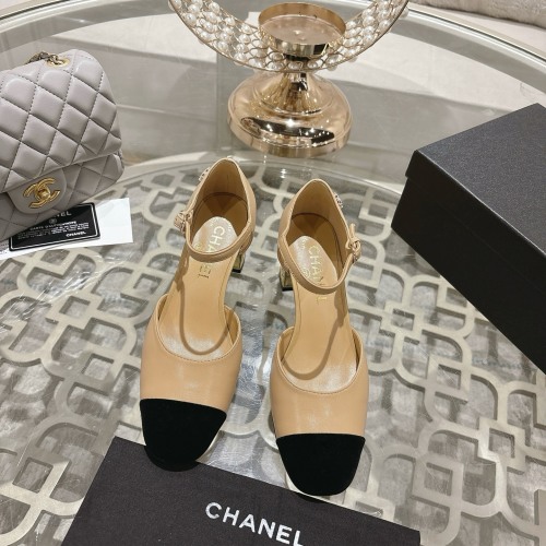 Chanel Women's T-Strap Mary Jane Pumps With Pearl Embellished Heel 1 Chanel Women's T-Strap Mary Jane Pumps With Pearl Embellished Heel