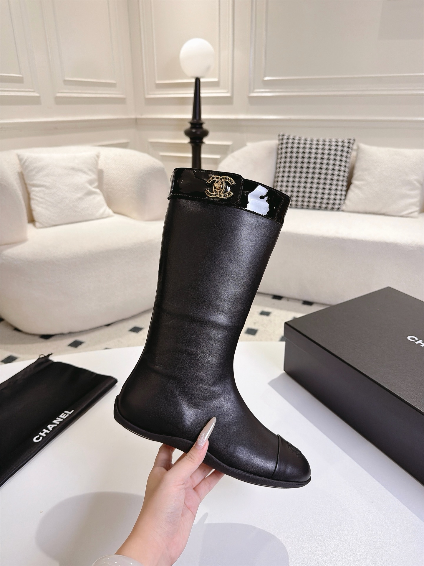 Black Knee High Boots
