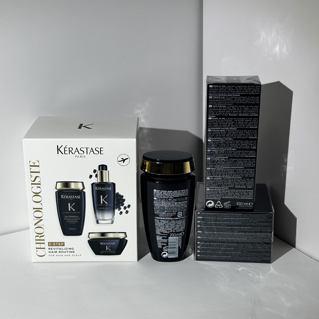 150💰
卡诗黑钻三件套24版！内含：鱼子酱洗发水250ml，护发精油100ml，发膜200ml。
