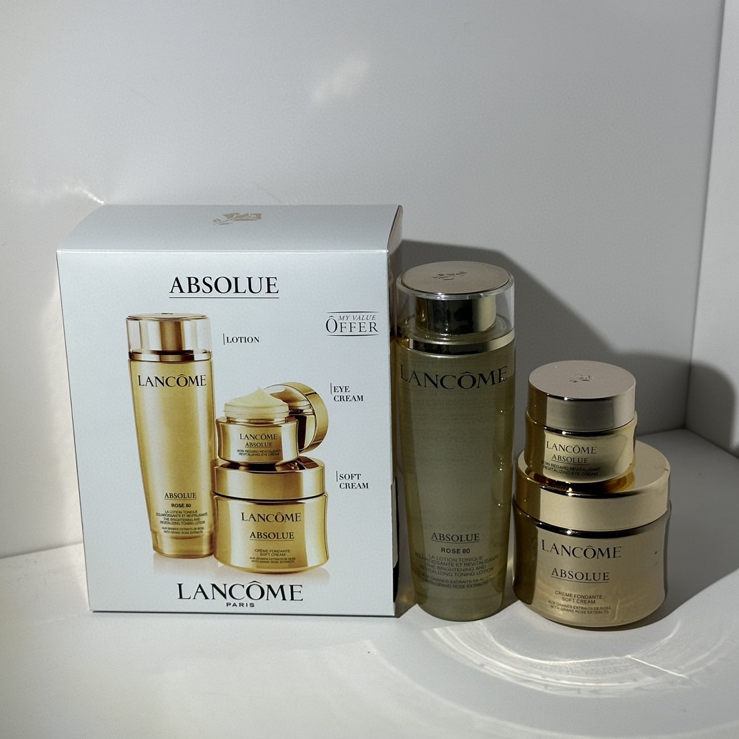 130! ¡Reabastecido! Set de alta calidad Lancôme Absolue agua tres piezas: agua de rosas 150ml + crema de ojos 20ml + cr…