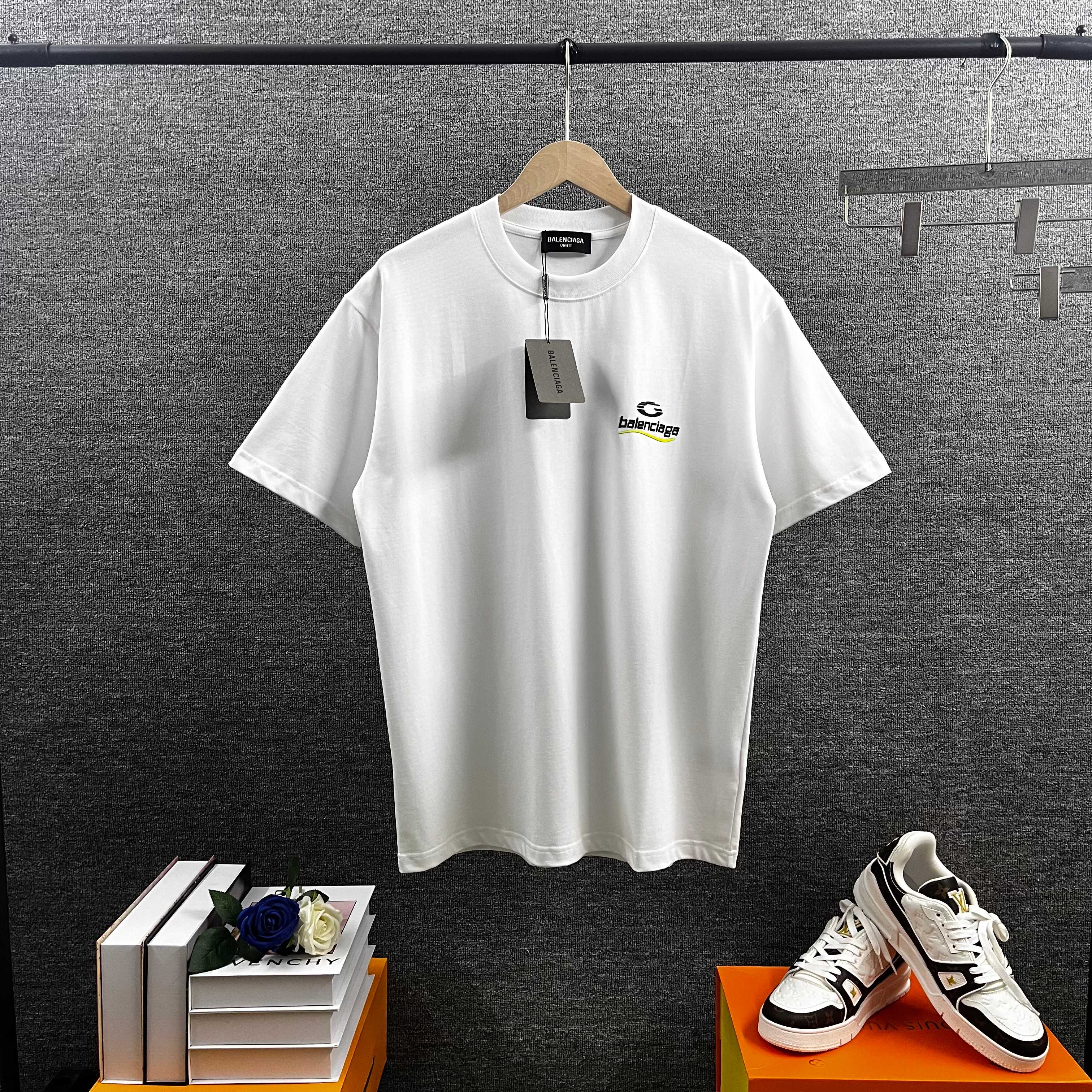 P85 BAL* París*Balenciaga nueva temporada primavera-verano 2025, camiseta de manga corta, proceso clásico de letras de …