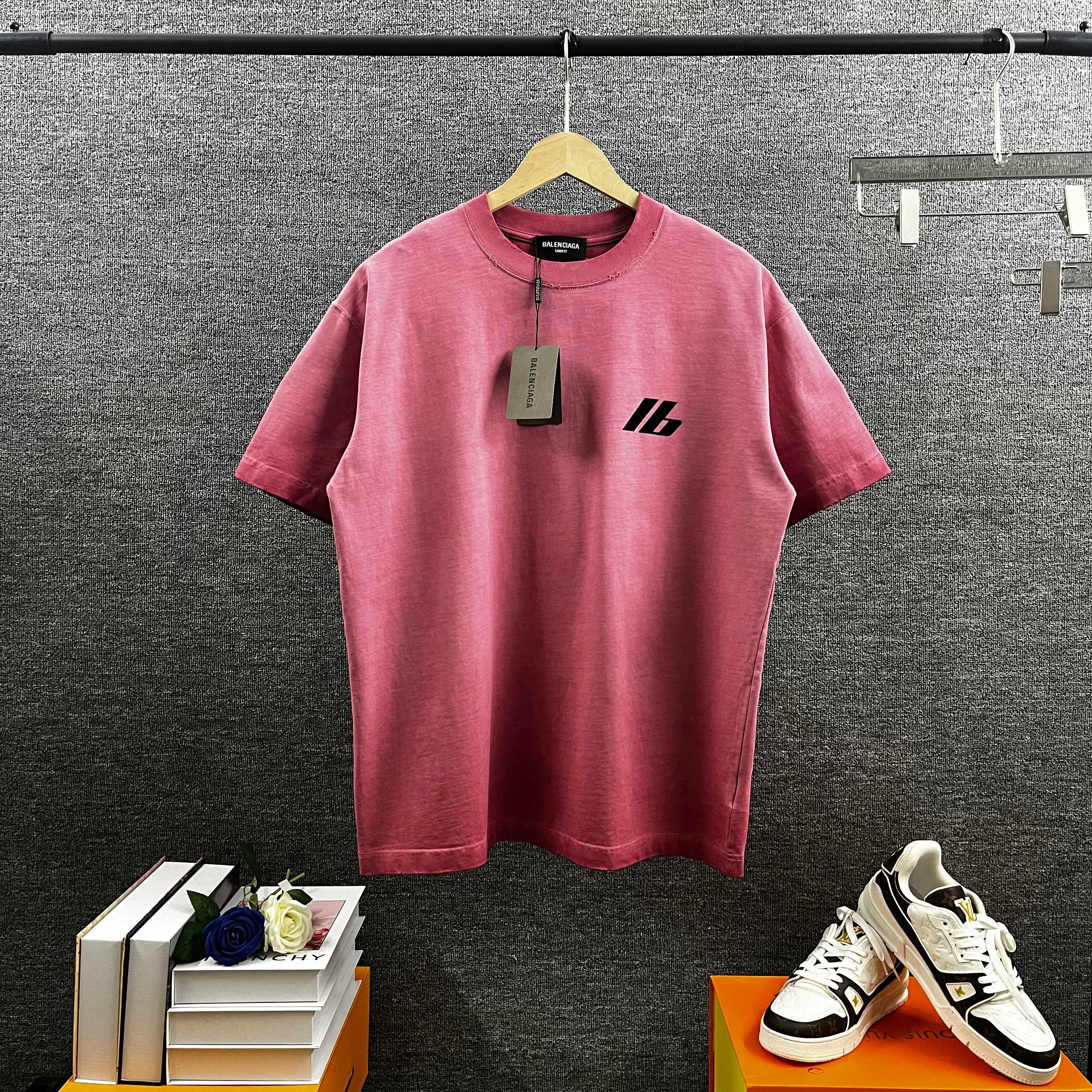 P90 BAL*Paris*Balenciaga 2025 primavera/verano nueva temporada, lavado y desgastado con teñido en degradado, letras con…