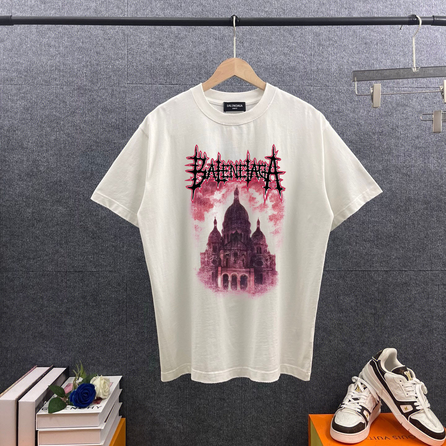 P85 BAL*París*世家 2026 nueva temporada primavera/verano, desgastado, lavado, roto, estilo antiguo, estampado de logo de …