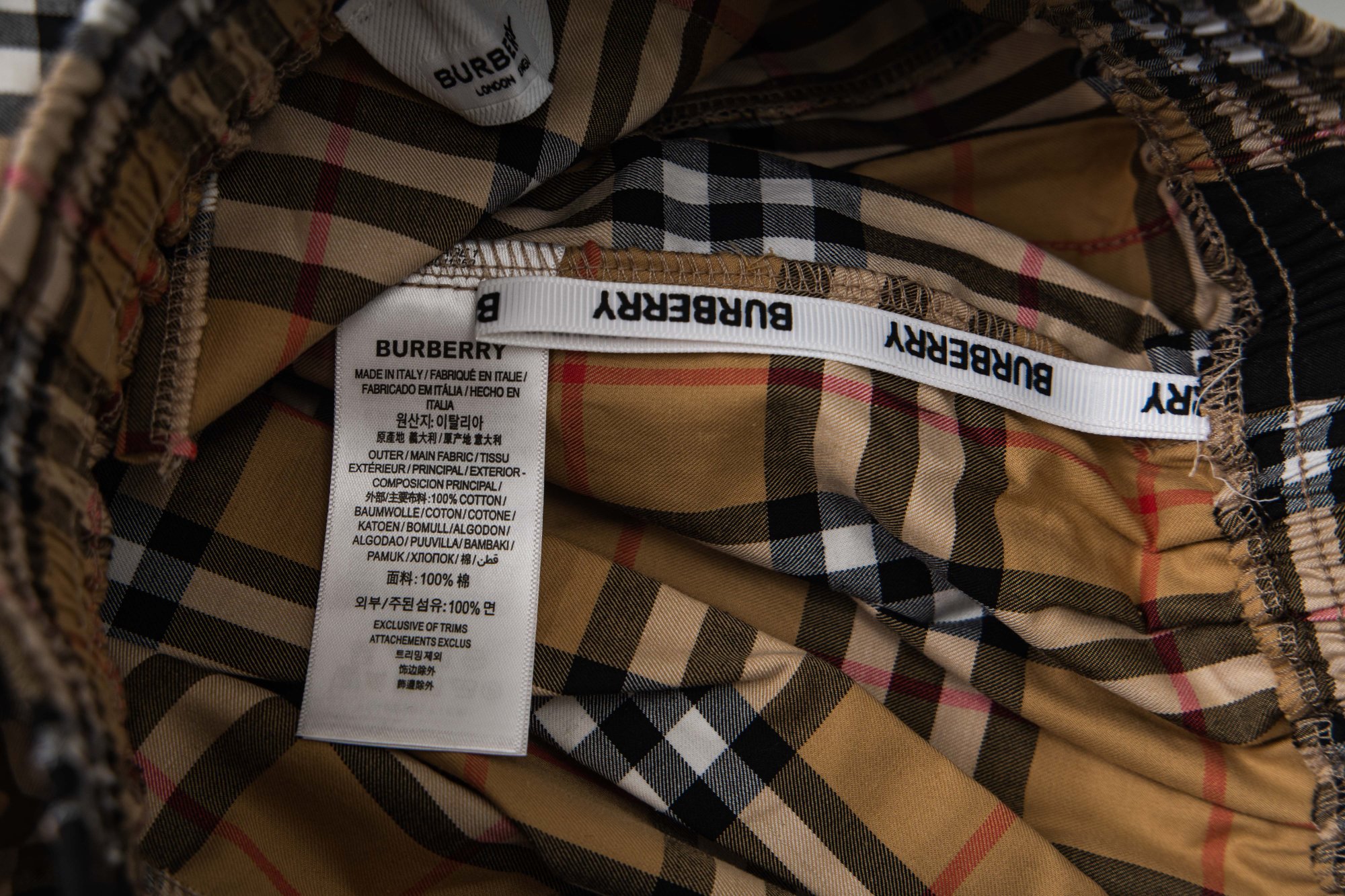 Burberry/巴宝莉 侧边条纹格纹弹力棉质长裤-Top High Quatity Cheap Sneakers Fashion Clothing Clothes Bags handbags Shoes of all Brand wholesale With The best Quality And Beautiful Price from China Factory Chinese suppliers wholesaler seller Burberry/巴宝莉 侧边条纹格纹弹力棉质长裤