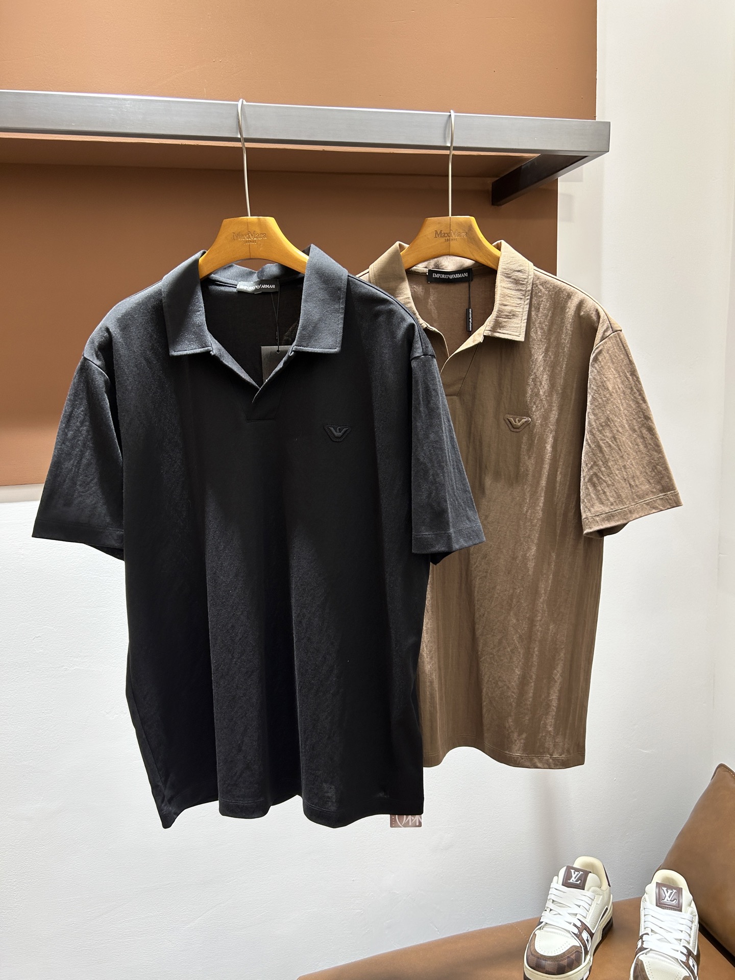 阿玛尼EA26夏季男士反驳领POLO 老钱风系列，中规中矩棉麻 码数M-3XL