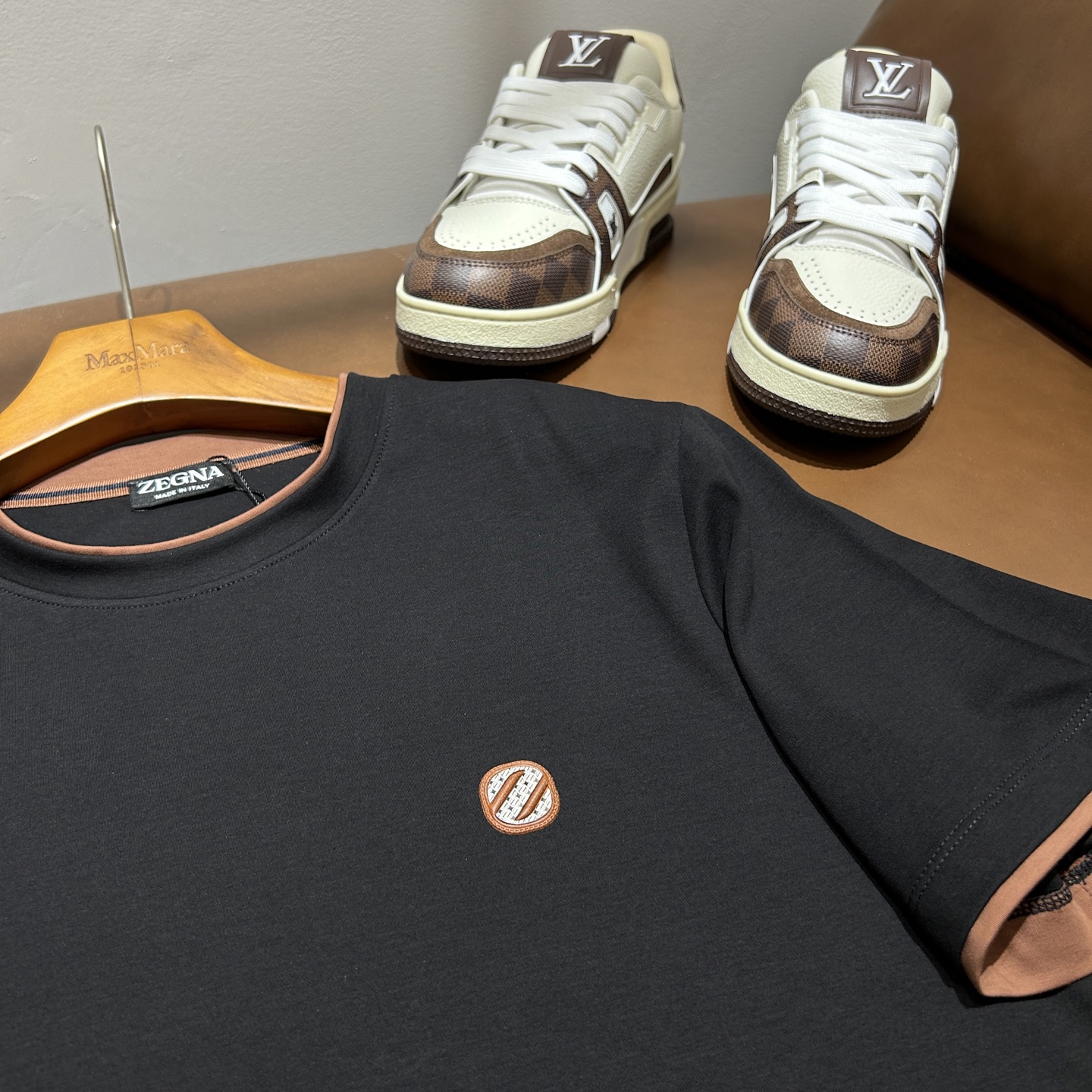 杰尼亚ZZ26夏季男士圆领短袖 蚕丝莫代尔棉 码数M-3XL