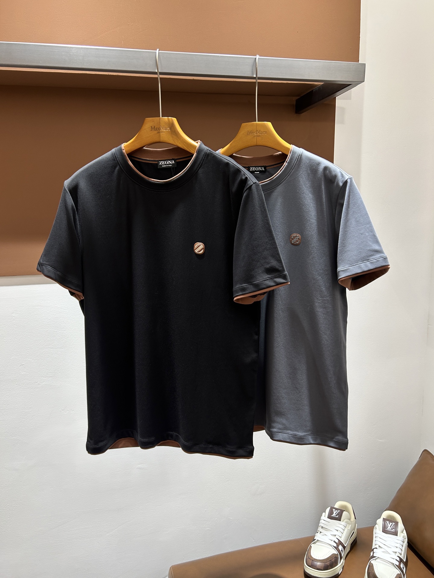 杰尼亚ZZ26夏季男士圆领短袖 蚕丝莫代尔棉 码数M-3XL